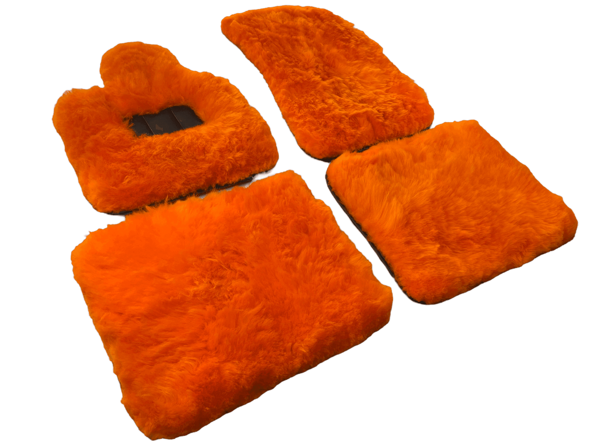 Orange Sheepskin Floor Mats For Rolls Royce Phantom VIII (2017-2024) ER56 Design Brand - AutoWin