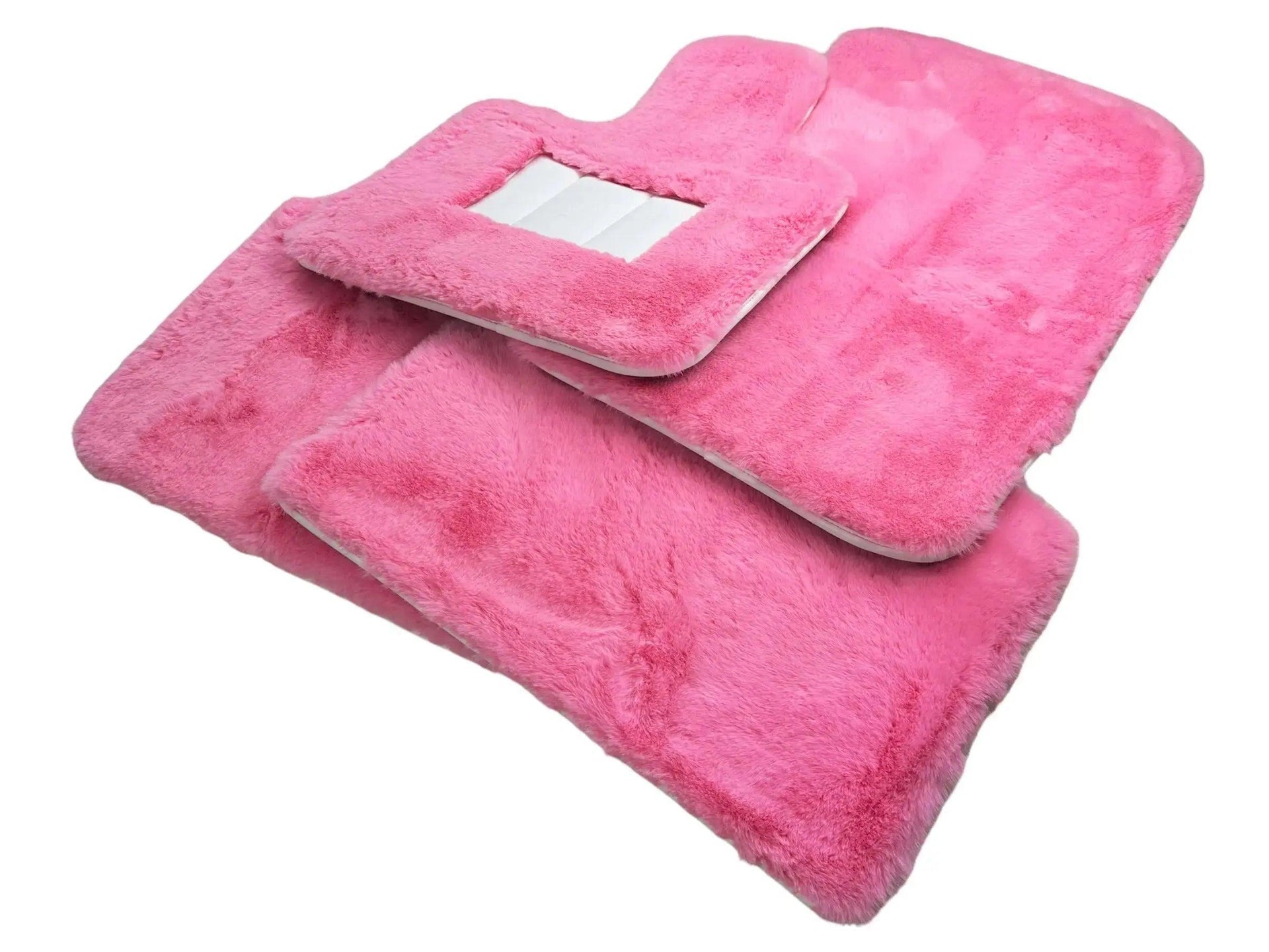 Pink Sheepskin Floor Mats For Bentley Mulsanne (2010-2020) Er56 Design Brand - AutoWin