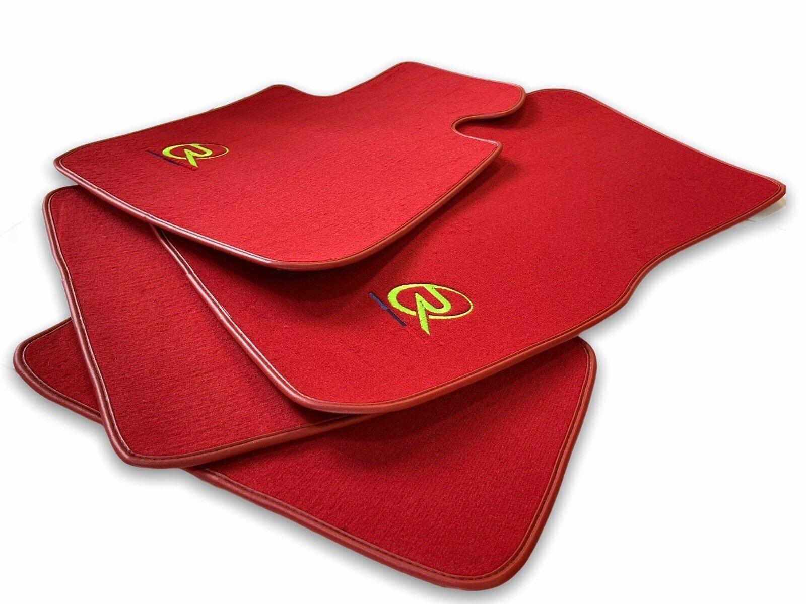 Red Floor Mats For BMW 3 Series E36 Convertible ROVBUT Brand Tailored Set Perfect Fit Green SNIP Collection - AutoWin