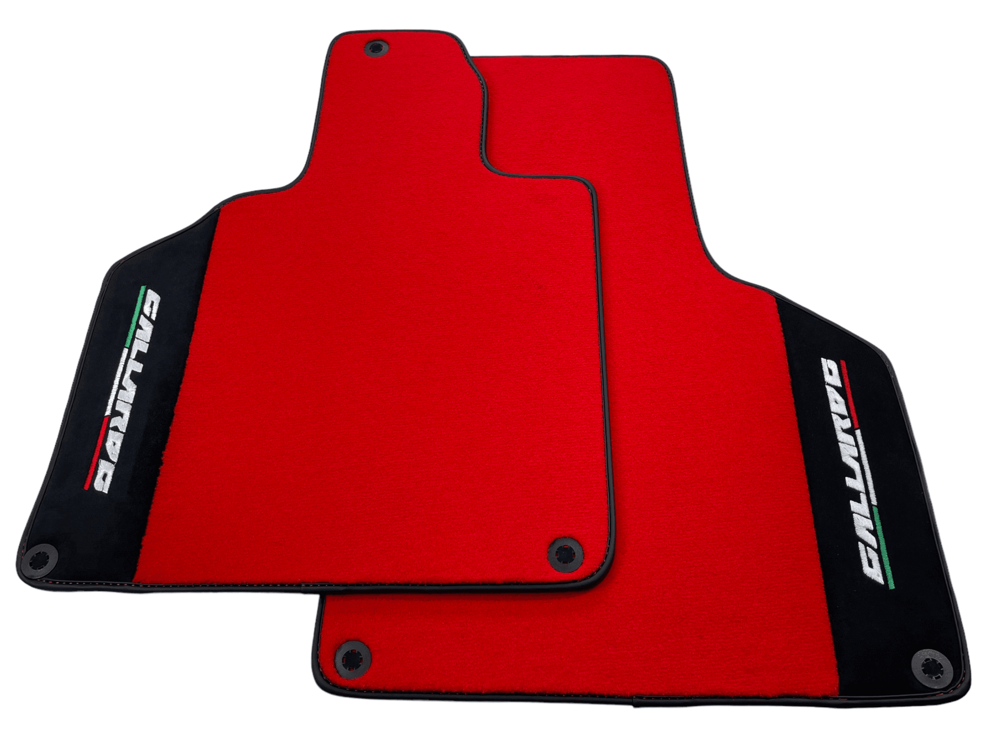 Red Floor Mats for Lamborghini Gallardo With Alcantara Leather - AutoWin
