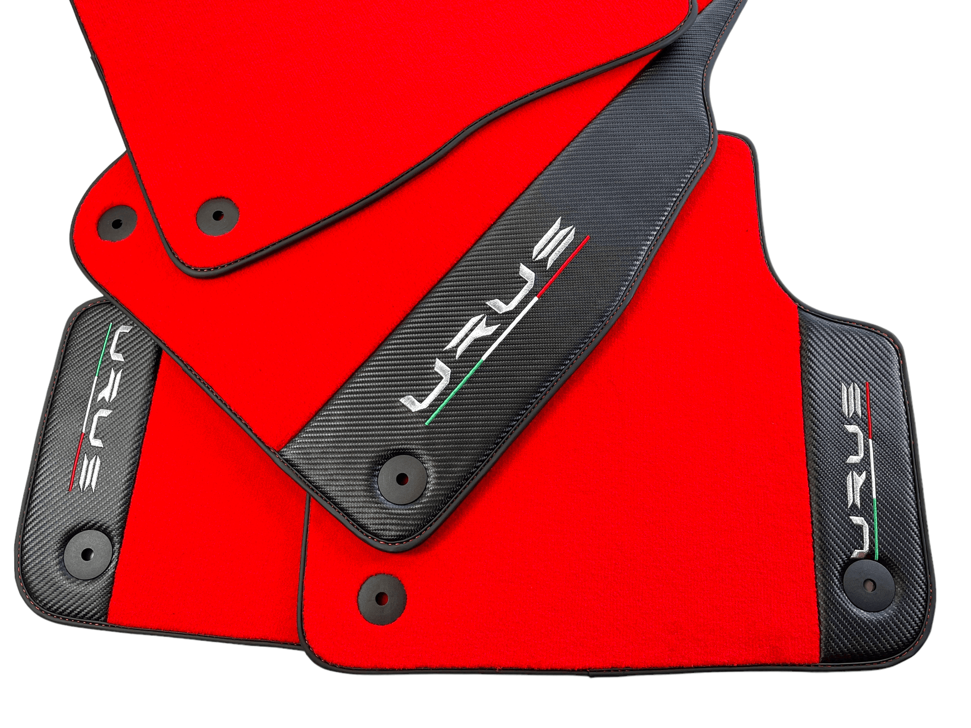Red Floor Mats For Lamborghini Urus With Carbon Leather - AutoWin