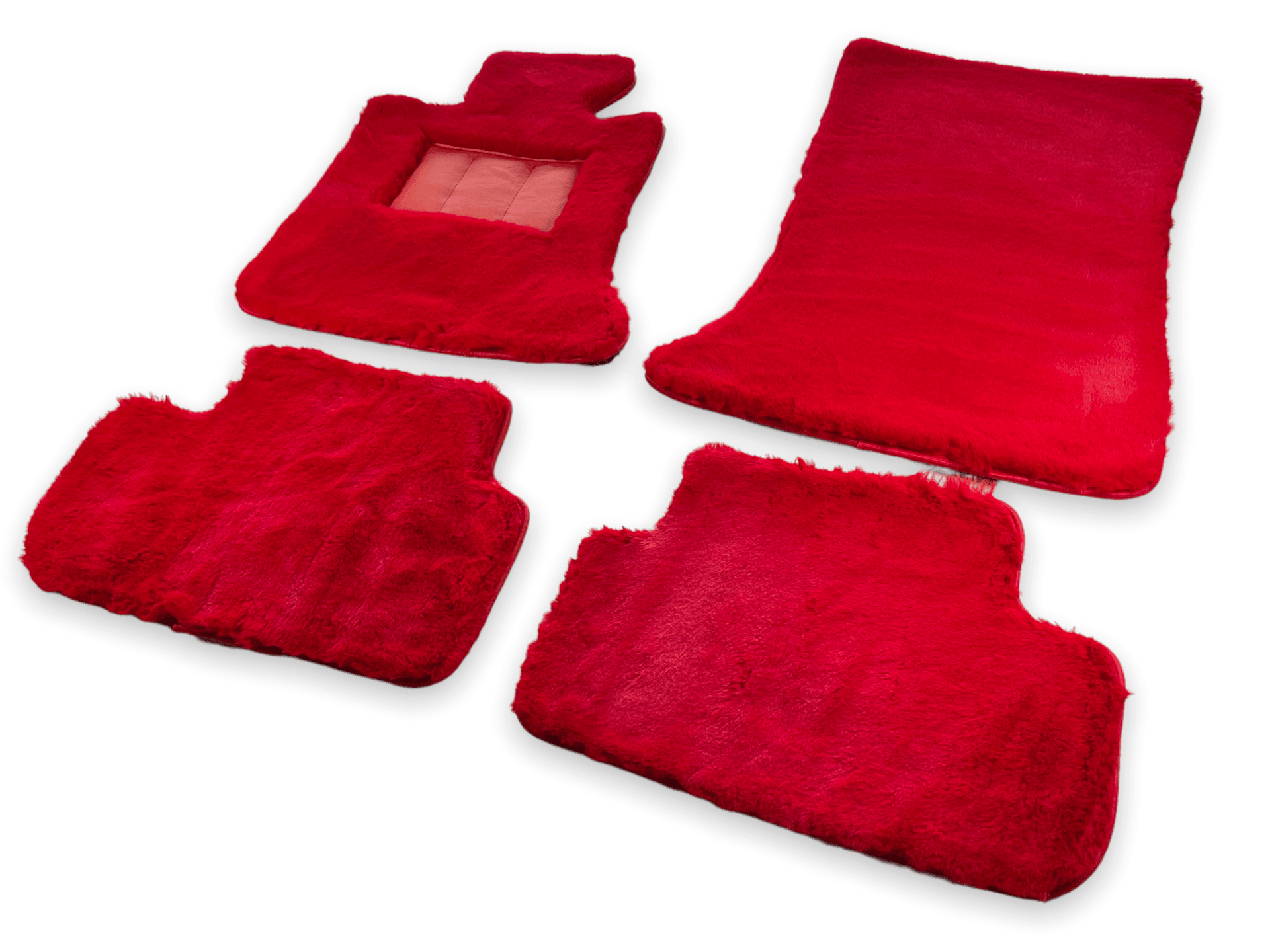 Red Sheepskin Floor Mats For Rolls Royce Dawn Rr6 2016-2023 Er56 Design Brand - AutoWin