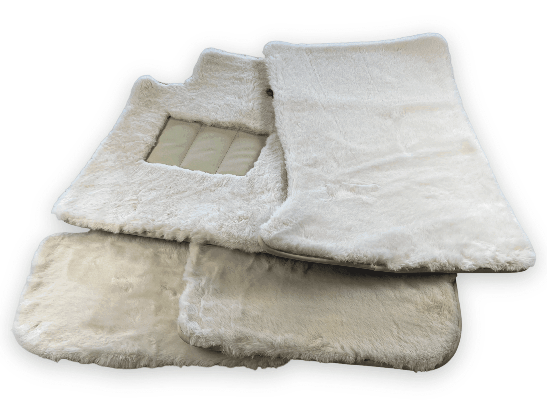 White Sheepskin Floor Mats For Rolls Royce Phantom Drophead Coupe - AutoWin