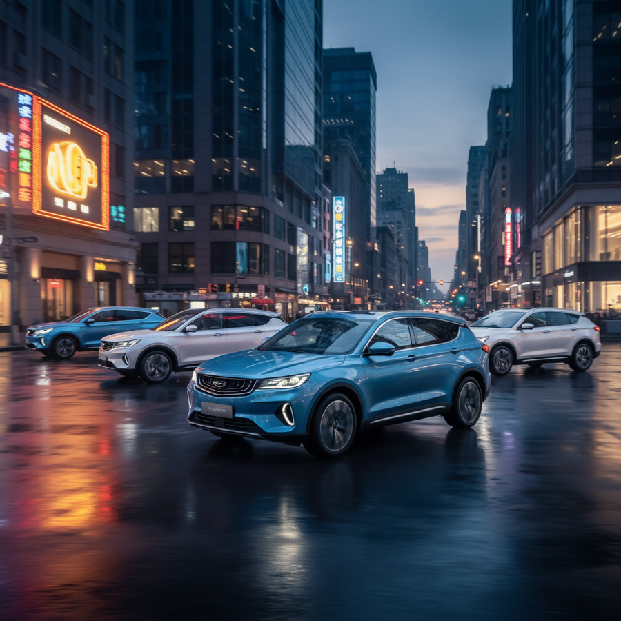 Editorial, photo-realistic HERO for an automotive daily news article titled "Geely Starray EM-i PHEV SUV Pricing Announced for Australia – Daily Car N