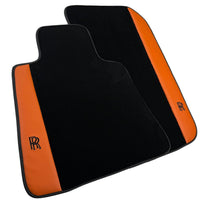 Floor Mats for Rolls Royce Shadow (1965-1977) with Orange Leather - AutoWin