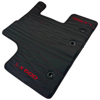 Leather Floor Mats for Lexus LX 600 (2022-2024) with Red Stitching - AutoWin