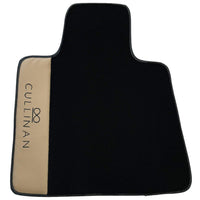 Black Floor Mats for Rolls Royce Cullinan with Beige Leather - AutoWin
