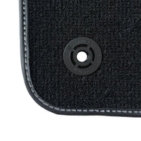 Black Floor Mats for Porsche Cayenne (2018-2023) with Red Alcantara Leather - AutoWin