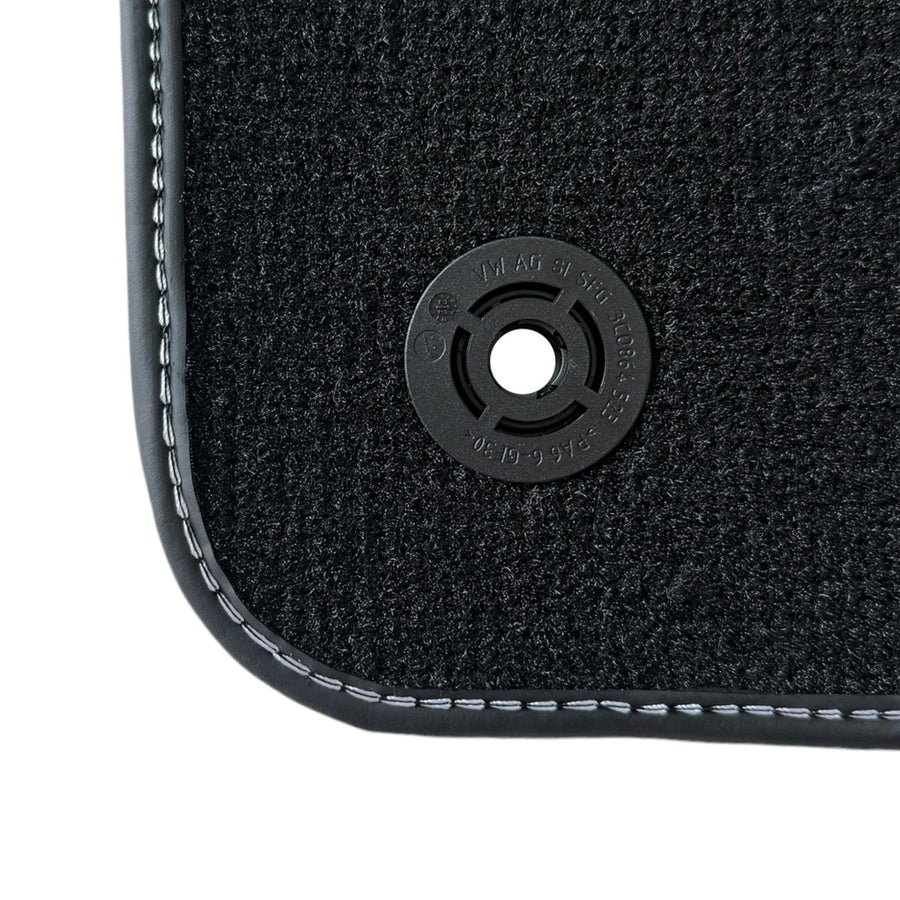Black Floor Mats for Porsche 992 (2019-2024) with Red Alcantara Leather - AutoWin