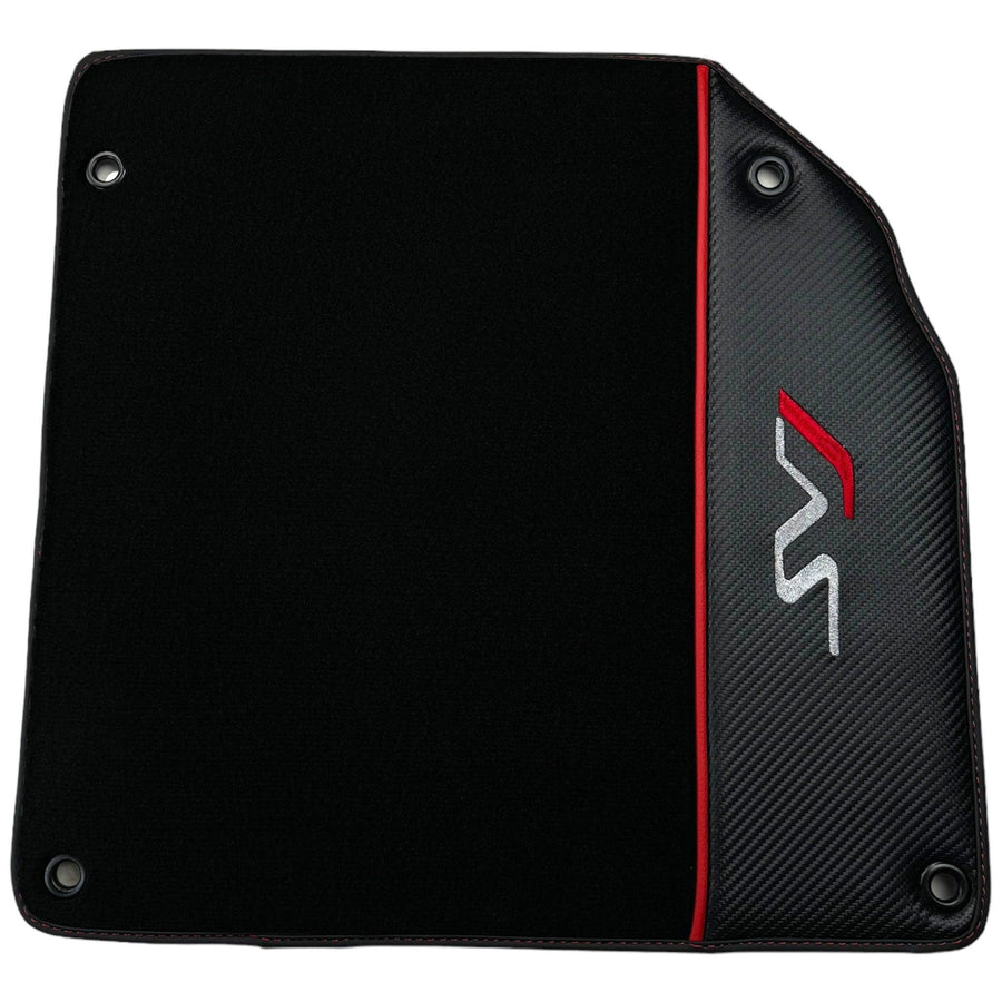 Black Floor Mats for Lamborghini Aventador SVJ with Carbon Fiber - AutoWin