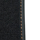 Black Floor Mats for Rolls Royce Cullinan with Orange Leather - AutoWin