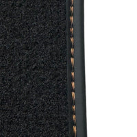 Black Floor Mats for Rolls Royce Dawn (2016-2023) with Orange Leather - AutoWin