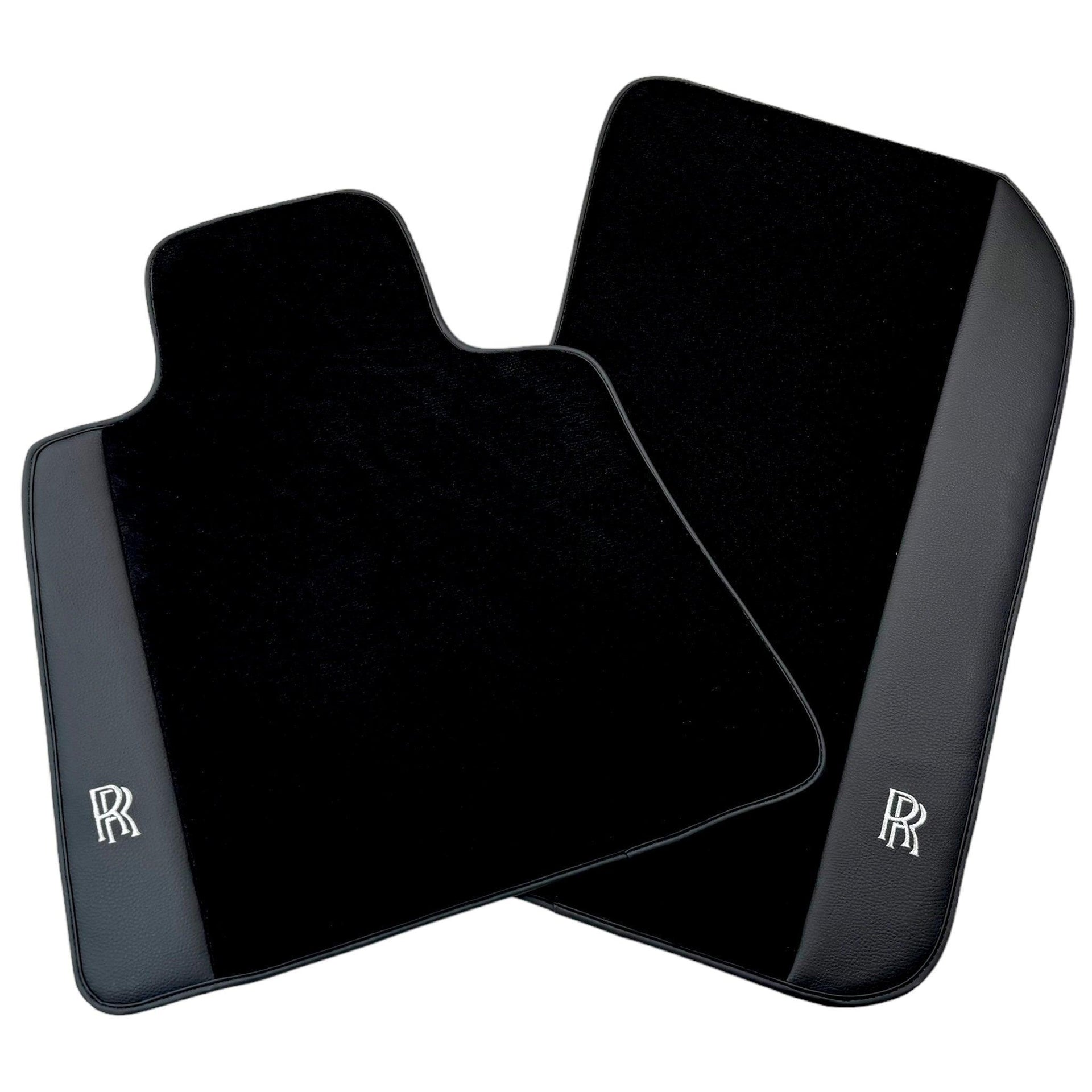 Black Floor Mats for Rolls Royce Ghost Series I (2010–2020) with Black Leather - AutoWin
