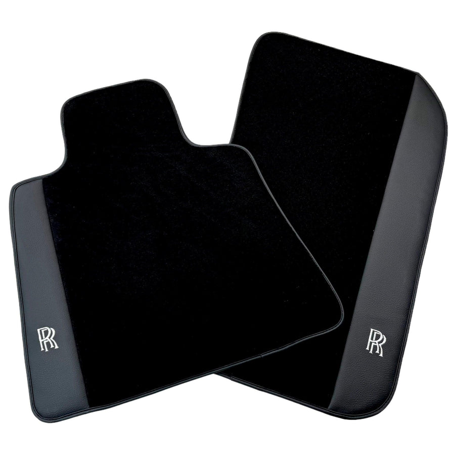 Black Floor Mats for Rolls Royce Shadow (1965-1977) with Black Leather - AutoWin