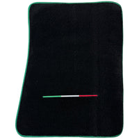 Black Floor Mats for Ferrari Purosangue with Green Trim | Italian Edition - AutoWin