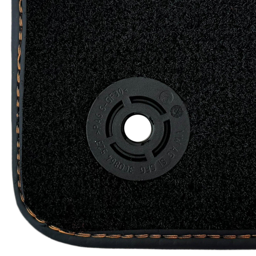 Customizable Black Floor Mats for Lamborghini Urus with Yellow Leather - AutoWin