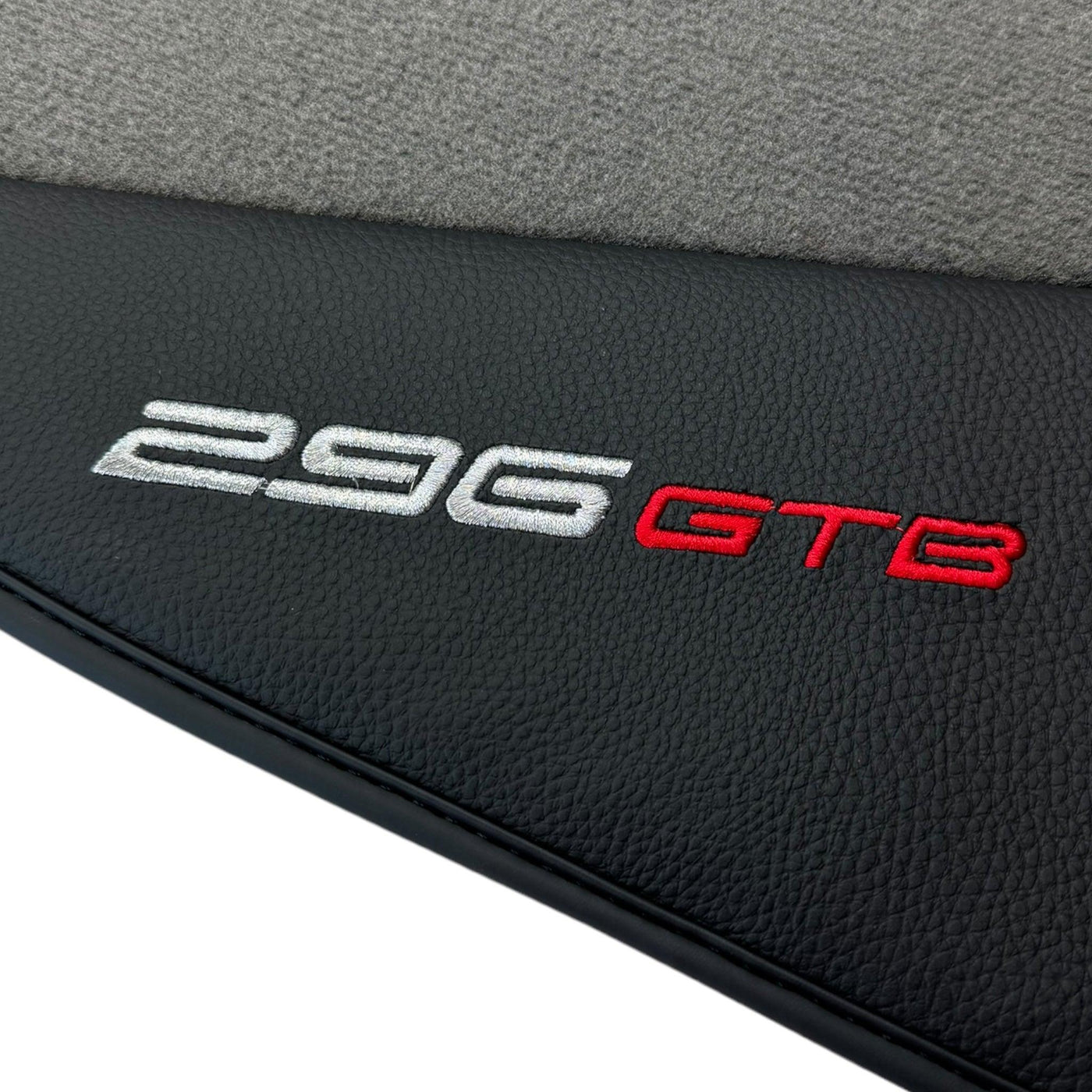 Gray Floor Mats for Ferrari 296 GTB (2022-2024) with Leather - AutoWin