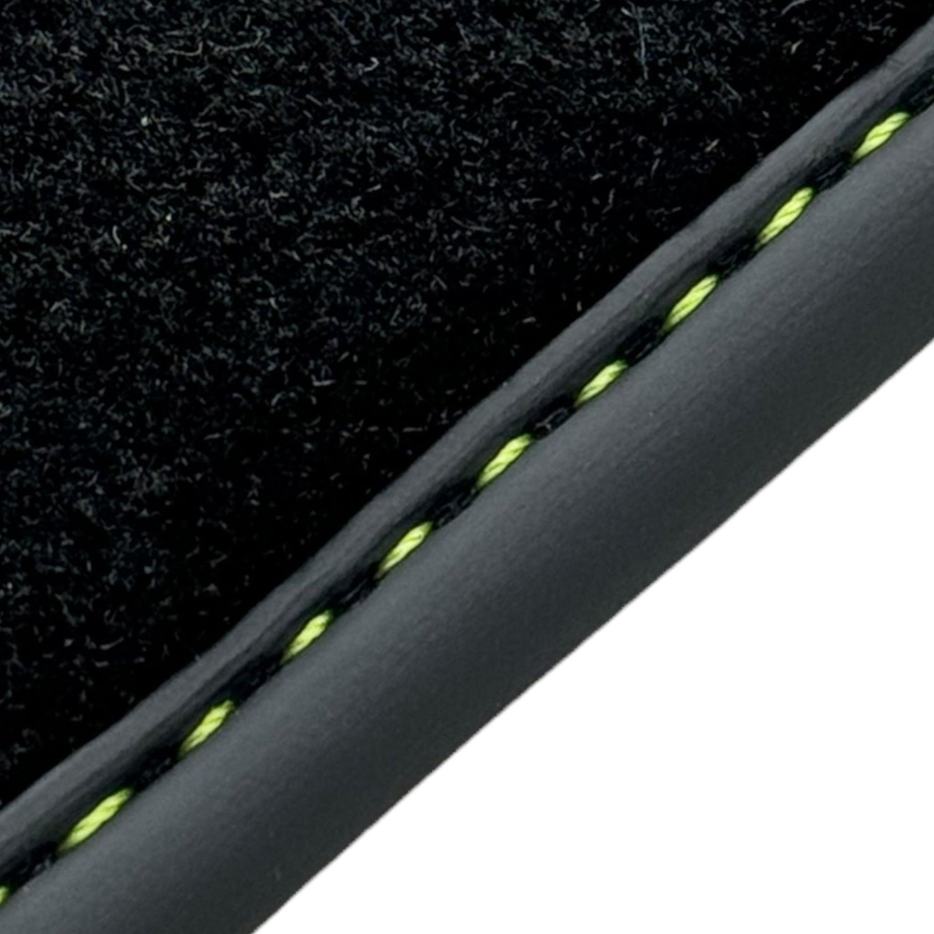 Black Floor Mats for Lamborghini Urus with Green Leather | Black Logo - AutoWin