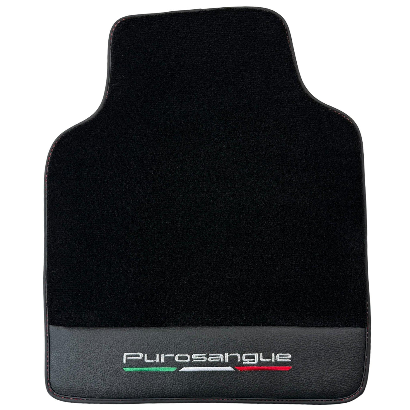 Black Floor Mats for Ferrari Purosangue with Leather and Black Trim | Italian Edition - AutoWin