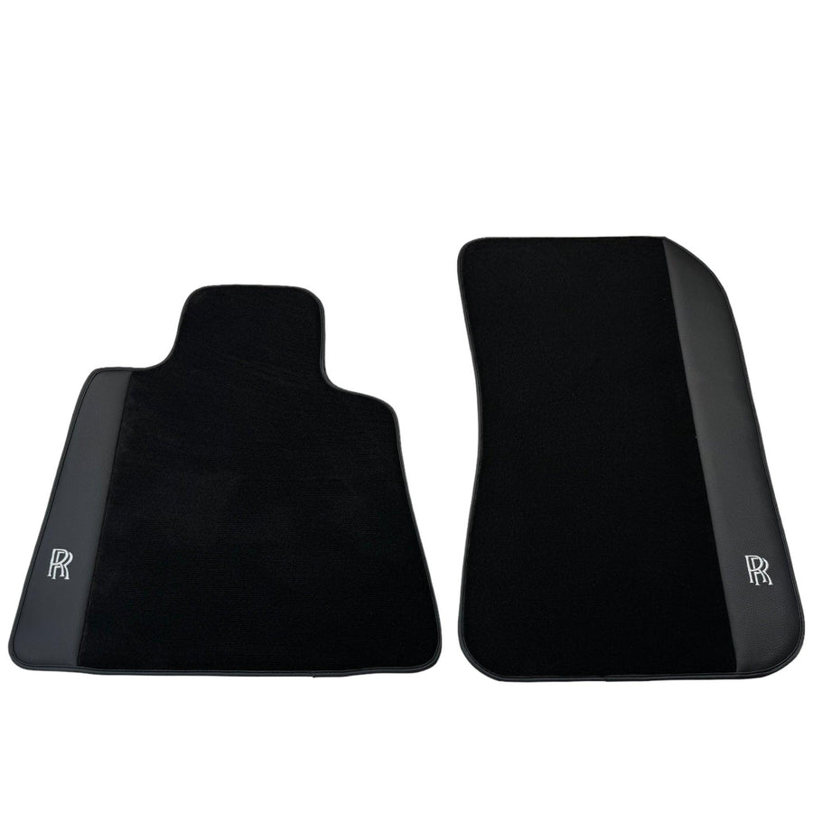 Black Floor Mats for Rolls Royce Shadow (1965-1977) with Black Leather - AutoWin
