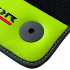 Black Floor Mats for Lamborghini Aventador with Green Leather - AutoWin