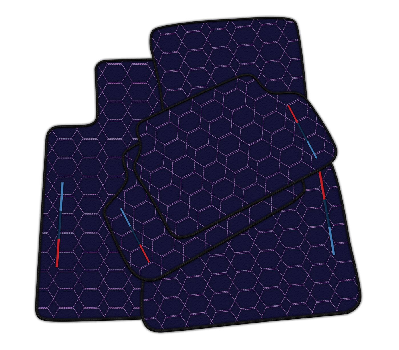 Premium Dark Blue Leather Floor Mats for BMW G20 Sedan (2019-2024)