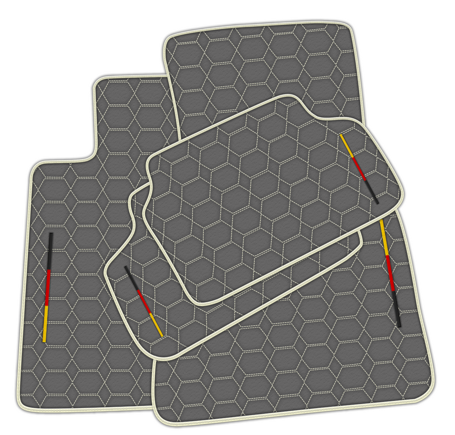 Stylish Customizable Gray Leather Floor Mats for BMW