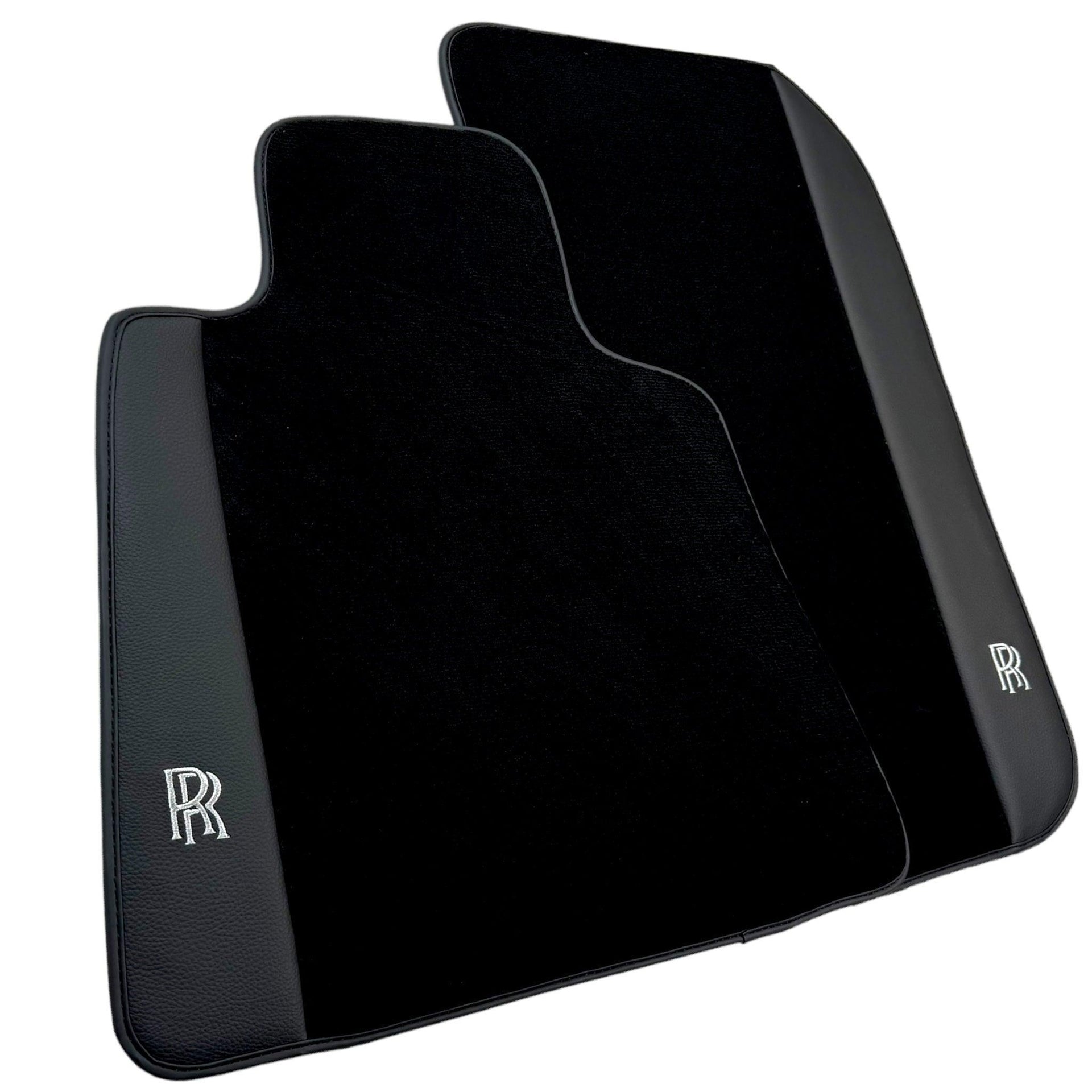 Black Floor Mats for Rolls Royce Ghost Series I (2010–2020) with Black Leather - AutoWin