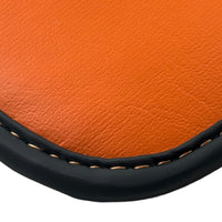 Black Floor Mats for Rolls Royce Cullinan with Orange Leather - AutoWin