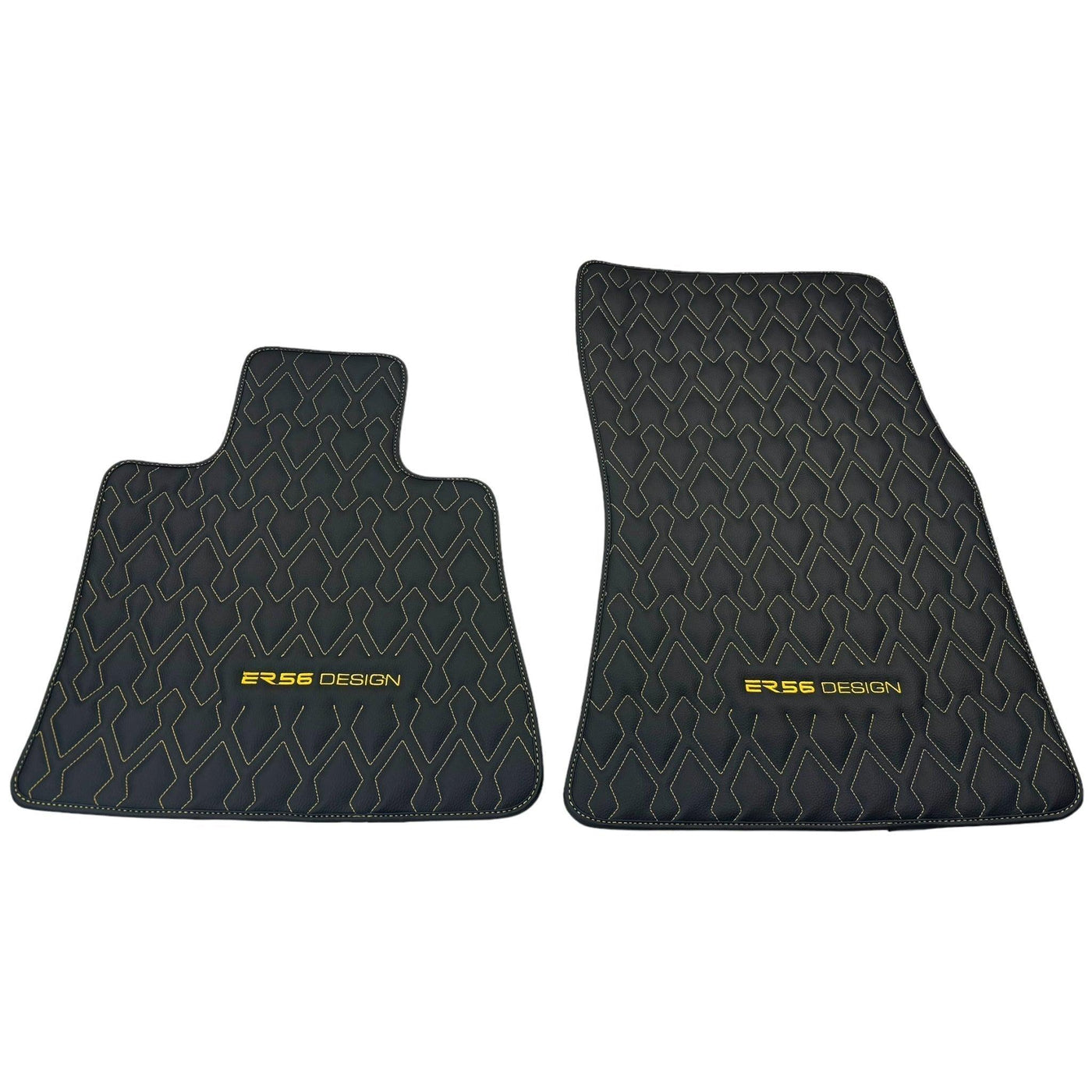 Black Leather Floor Mats for Rolls-Royce Shadow (1965-1977) ER56 Design - AutoWin