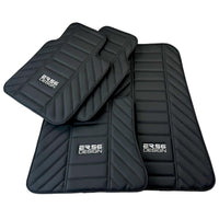 Black Leather Floor Mats for Rolls Royce Phantom Drophead Coupe (2007-2016) ER56 Design - AutoWin