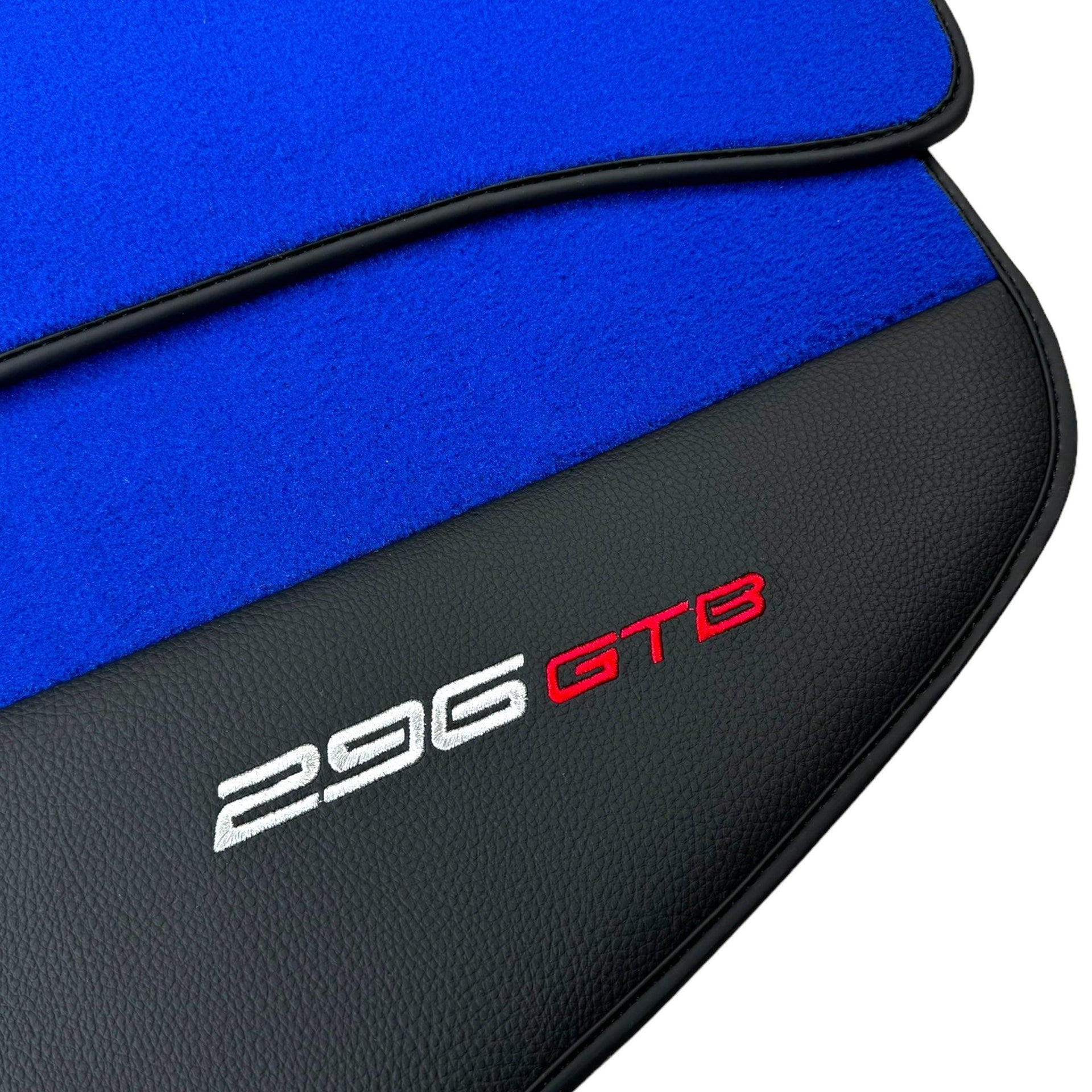 Blue Floor Mats for Ferrari 296 GTB (2022-2024) with Leather - AutoWin
