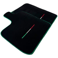 Black Floor Mats for Ferrari Purosangue with Green Trim | Italian Edition - AutoWin