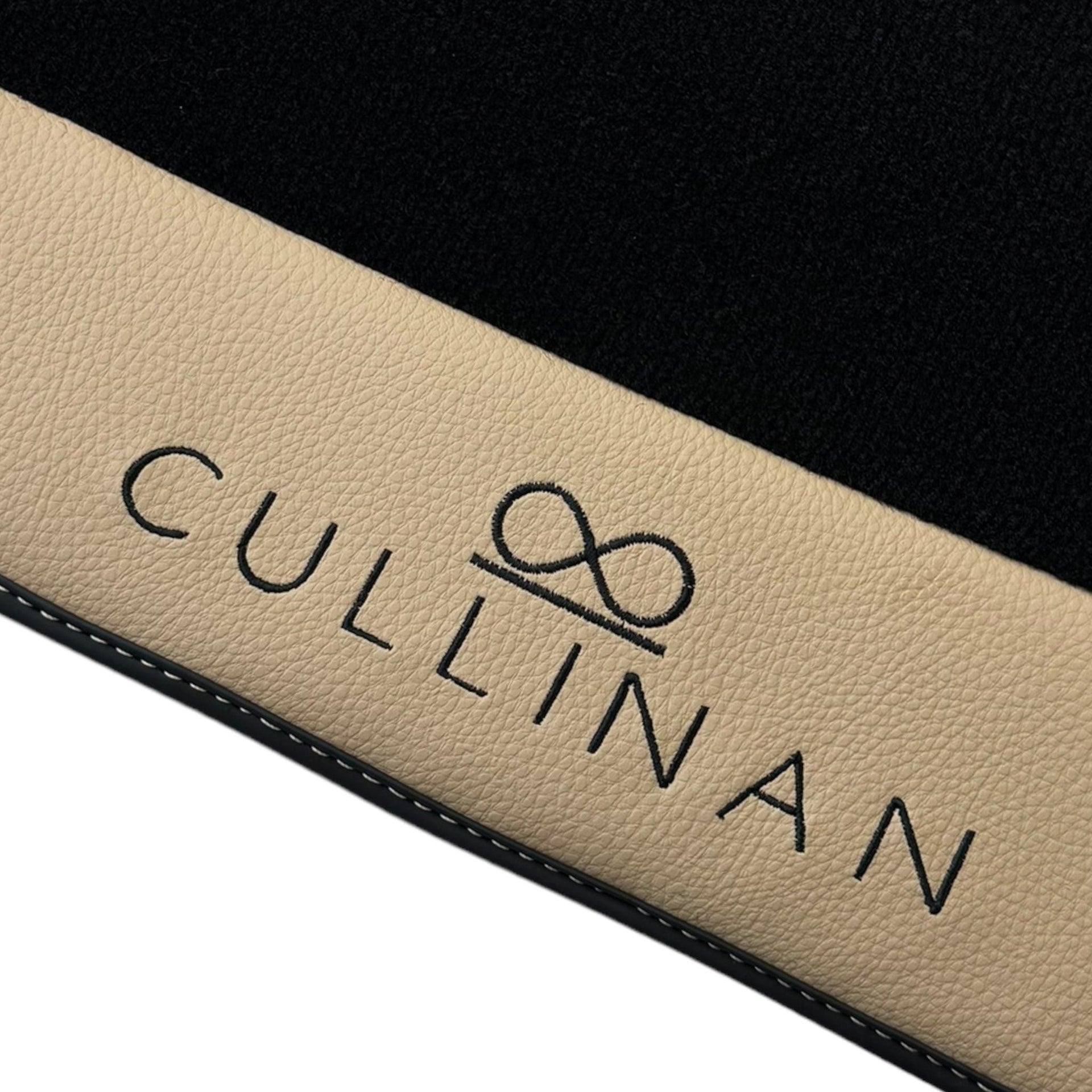 Black Floor Mats for Rolls Royce Cullinan with Beige Leather - AutoWin