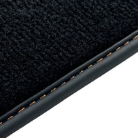Black Floor Mats for Rolls Royce Ghost Series I (2010–2020) with Orange Leather - AutoWin