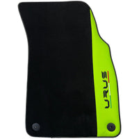 Black Floor Mats for Lamborghini Urus with Green Leather | Black Logo - AutoWin