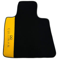 Black Floor Mats for Rolls Royce Cullinan with Yellow Leather - AutoWin