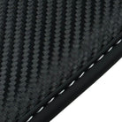 Black Floor Mats for Rolls Royce Cullinan with Carbon Fiber Leather - AutoWin