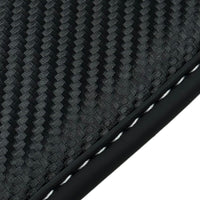 Black Floor Mats for Rolls Royce Cullinan with Carbon Fiber Leather - AutoWin
