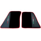 Black Floor Mats for Ferrari 296 GTB (2022-2024) with Carbon Fiber | Red Trim - AutoWin