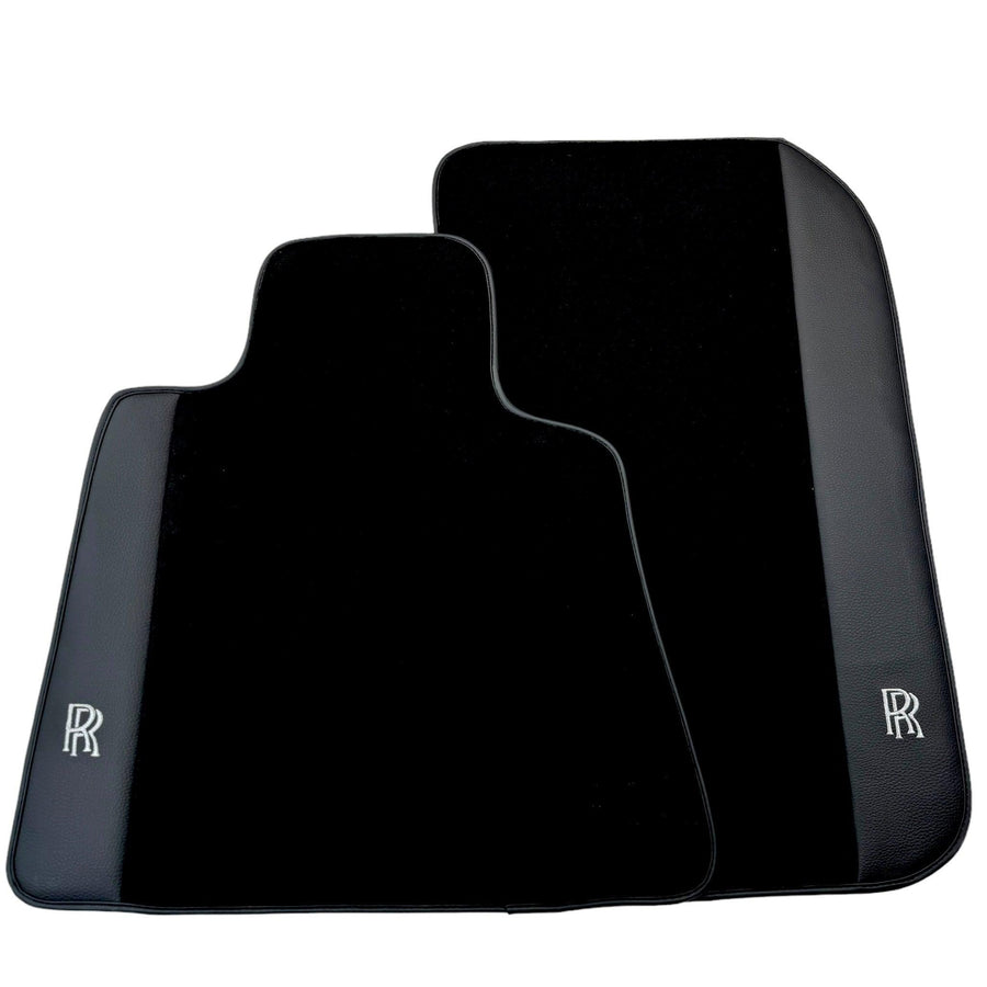 Black Floor Mats for Rolls Royce Phantom Drophead Coupe (2007-2016) with Black Leather - AutoWin
