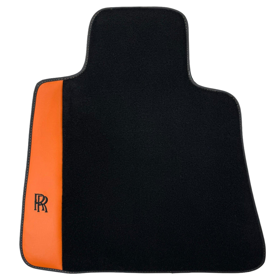 Floor Mats for Rolls Royce Phantom Sedan (2003-2016) with Orange Leather - AutoWin