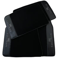 Black Floor Mats for Rolls Royce Cullinan with Carbon Fiber Leather - AutoWin