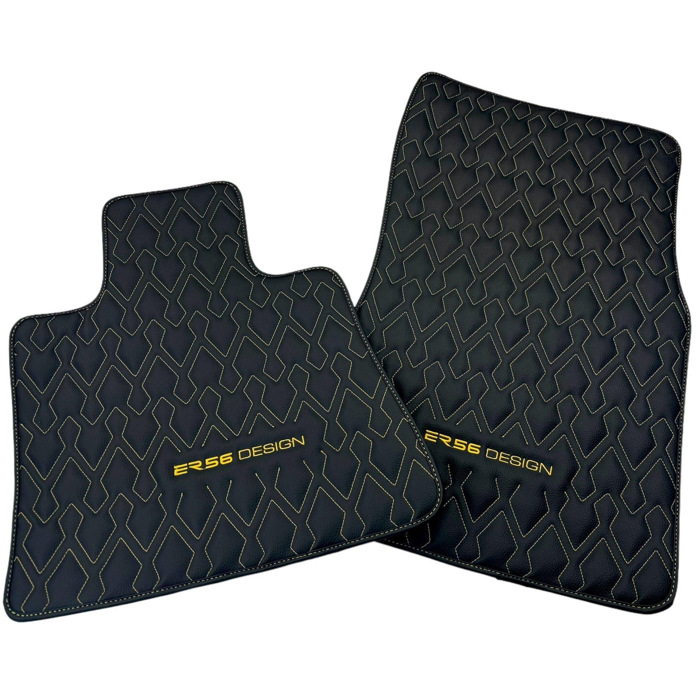 Black Leather Floor Mats for Rolls-Royce Ghost Series II (2021-2024) ER56 Design - AutoWin