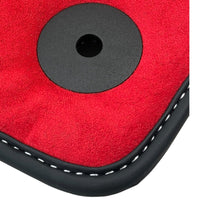 Black Floor Mats for Porsche 986 Boxster (1996-2004) with Red Alcantara Leather - AutoWin