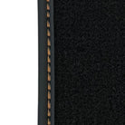 Black Floor Mats for Rolls Royce Cullinan with Orange Leather - AutoWin