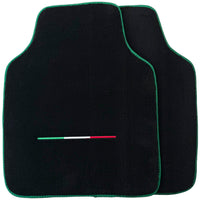 Black Floor Mats for Ferrari Purosangue with Green Trim | Italian Edition - AutoWin