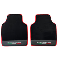 Black Floor Mats for Ferrari Purosangue with Leather and Red Trim | Italian Edition - AutoWin