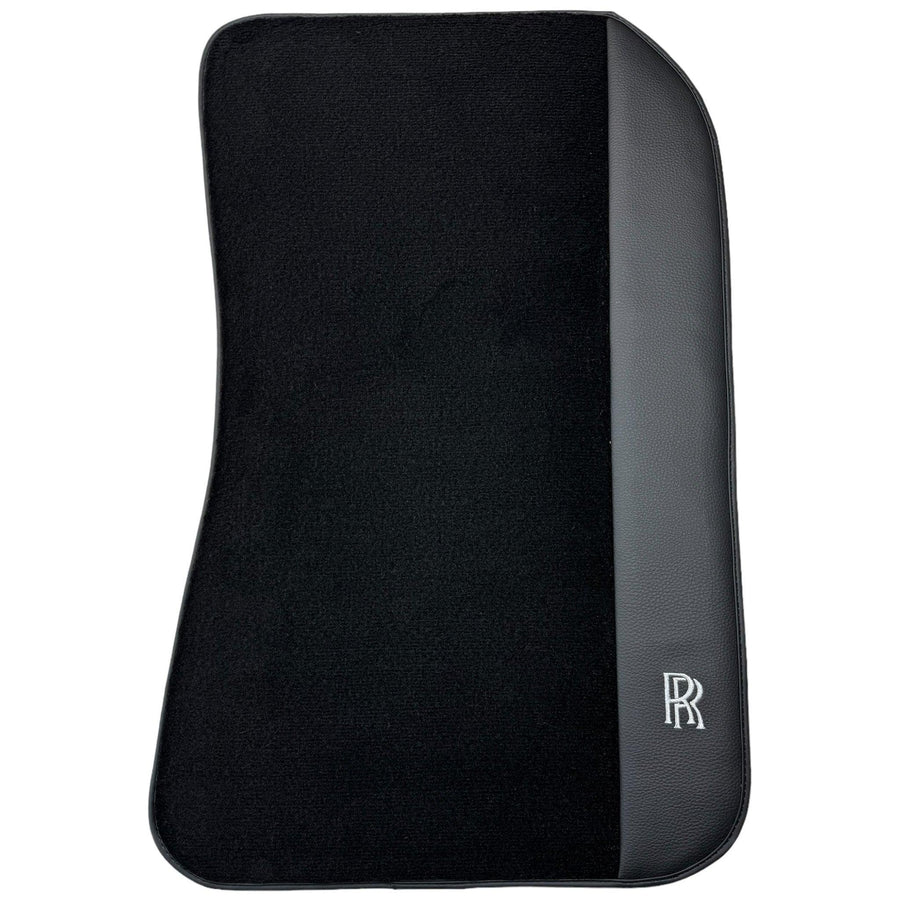 Black Floor Mats for Rolls Royce Phantom Sedan (2003-2016) with Black Leather - AutoWin