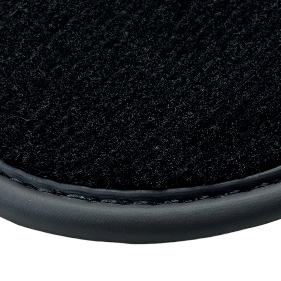Black Floor Mats for Rolls Royce Phantom Sedan (2003-2016) with Black Leather - AutoWin